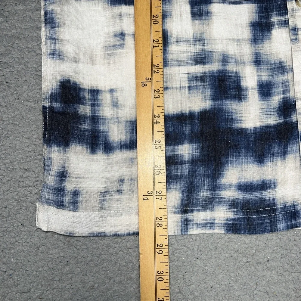 Banana Republic Linen Blend Shirt Men's Sz M Tie Dye Slim Short Sleeve Button Up